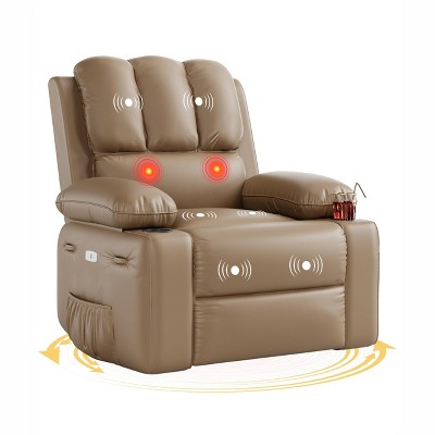 Oversized Electric Recliner Chair-Massage & Heat, 360¡ã Swivel, Remote Control & Cup Holder - Perfect for Living Room, Bedroom, and Nursery