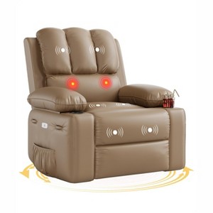 Oversized Electric Recliner Chair-Massage & Heat, 360¡ã Swivel, Remote Control & Cup Holder - Perfect for Living Room, Bedroom, and Nursery - 1 of 4