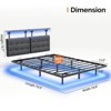 Karl Home Gray Full Size Floating Metal Bed Frame with Hanging Linen Headboard - 2 of 4