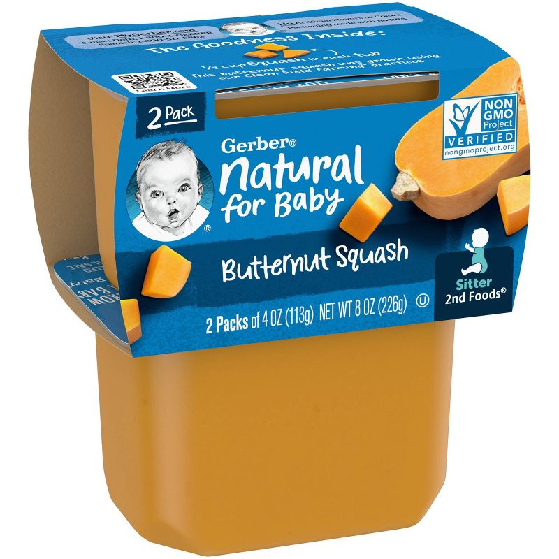 Gerber Sitter 2nd Foods Butternut Squash Baby Meals Tubs - 2ct/8oz, 3 of 11