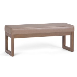 Madison Large Ottoman Bench Ash Blonde Faux Leather Light Brown - Wyndenhall