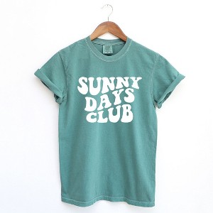 Simply Sage Market Women's Sunny Days Club Short Sleeve Garment Dyed Tee - 1 of 3