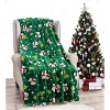 Kate Aurora Ultra Soft & Cozy Christmas Green Santa Plush Accent Throw Blanket - 50 in. W x 60 in. L - 3 of 4