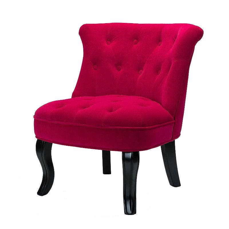 Louise Traditional Velvet Upholstered Wingback Side Chair with Button-Tufted  | Karat Home, 1 of 13