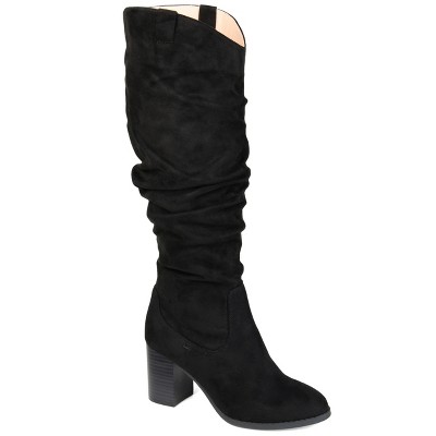 black knee high boots wide width