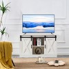 KTMBDW Bar Cabinet with Barn 2 Sliding Doors Buffet Farmhouse Storage Cabinet TV Stand, White - 3 of 4