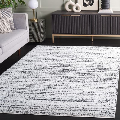 Alamo Charcoal and Ivory Synthetic Flat Woven Area Rug