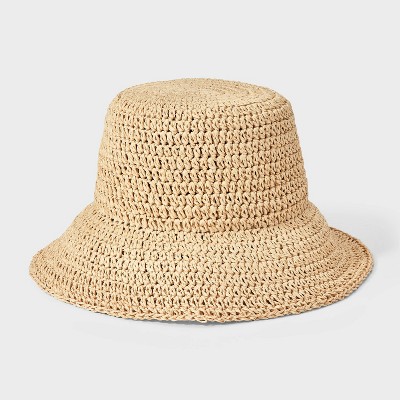 Straw Striped Bucket Hat - Universal Thread™