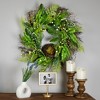 Northlight Green and Brown Foliage Artificial Spring Wreath with Nest - 24" - Unlit - image 2 of 4