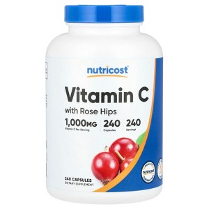 Nutricost Vitamin C with Rose Hips, 1,000 mg, 240 Capsules - 1 of 2