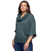 24seven Comfort Apparel Cowl Neck Dolman Sleeve Sweater Top - 2 of 4