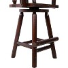 PDTEND Rustic Fir Wood ConstructionBar Stool with Footrest and Wide Armrest, Tall Bistro Chair in Brown - 3 of 4