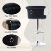 PAGED Adjustable Swivel Bar Stool Set of 2 Velvet Island Chairs with Silver Plated Metal Leg for Kitchen Island, Dining Room - 3 of 4