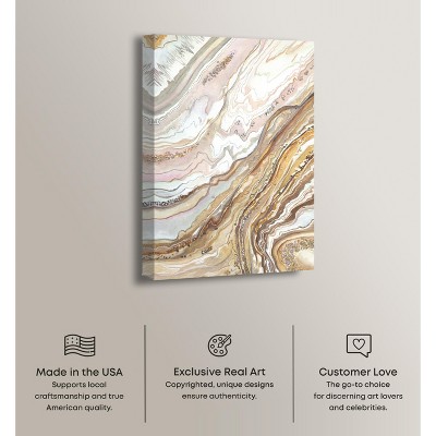 Royal Gold Geode Abstract Canvas Wall Art, 16" x 24"