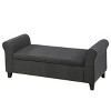 Modern Upholstered Hayes Armed Storage Bench with PU Leather for bedroom living room-Christopher Knight Home - 2 of 4