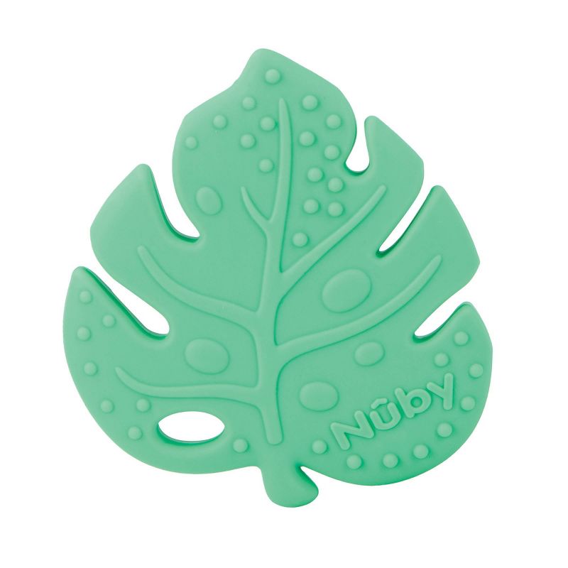 Nuby Silicone Teether with Silicone Bead Pacifinder - Tropical Leaf, 5 of 9