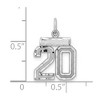 Black Bow Jewelry Sterling Silver, Varsity Collection, Small D/C Pendant, Number 20 - 3 of 4