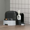 PawHut Covered Litter Box, Easy to Clean Open Including and Openable Front Cover & Litter Scoop, Gray - 2 of 4