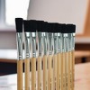 School Smart Black Bristle Paint Brushes, Long Handle, 1/2 Inch, Set of 12 - 4 of 4