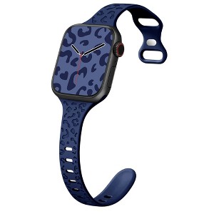 HTUTWOO Small Waist Leopard Silicone Apple Watch Strap, Sport Band 38/40/41/42/44/45/49mm for iWatch Series 11 10 9 8 7 6 5 4 3 2 1 SE Ultra - 1 of 4