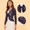 INSPIRE CHIC Women's Tie Front Ruffled Hem Floral Lace Sheer Crop Bolero Shrug - 2 of 4