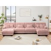 4-Seater Chenille Cloud Sectional Sofa,Modular Deep Seat Couch with 2 Ottomans, Comfy Sofa with Bolster Arms for Living Room-Tanpinhause - 2 of 4