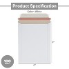 PSBM Rigid Mailers, 6x8 Inch, 100 Pack, Kraft White Cardboard Shipping Envelopes for Photo & Document, Self Seal - 3 of 4