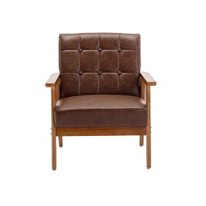 NicBex Velvet Fabric Accent Chair,Upholstered Living Room Chairs with Mid-Height Backrest,Mid-Century Arm Chair,Accent Chairs for Living Room - 1 of 4