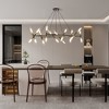 DOMETOUR 41" Black & Gold Chandelier, Branch Design, Frosted Tubes, Adjustable Pendant Light for Dining, Living Room, Kitchen (No Bulbs) - 2 of 4