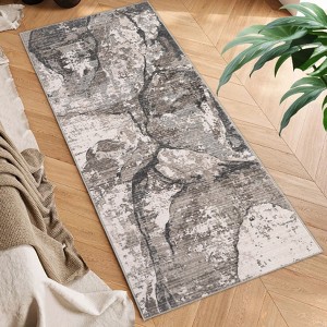 Machine Washable Runner Rugs 2x6 Modern Abstract Hallway Rugs with Non-Slip Backing, Foldable Thin Floor Cover, Stain-Resistant Contemporary Carpet - 1 of 4