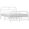 vidaXL 12" White Queen Metal Bed Frame with Headboard & Footboard No Mattress - 4 of 4