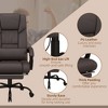 TiramisuBest Brown Faux Leather High Back Office Chair with Massage, Adjustable Height, Recline & Footrest (264lbs) - 3 of 4