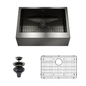 CASAINC 30" Stainless Steel Single Bowl Farmhouse Apron Kitchen Sink with Included Drain Rack & Drain Strainer - 1 of 4