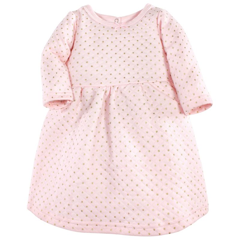 Hudson Baby Infant Girl Cotton Dresses, Metallic Navy Pink, 4 of 5