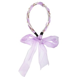 Unique Bargains Women's Satin Cross Knotted Fabric Headband 6.50"x5.71" 1 Pc - 1 of 4