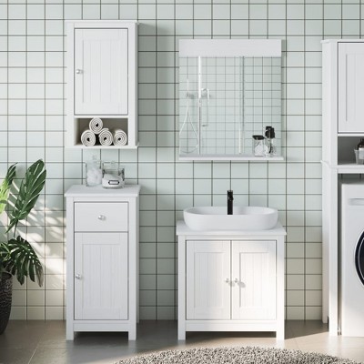 vidaXL Bathroom Furniture Set 3 Piece, Bathroom Cabinet with Storage