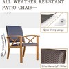 DOMETOUR 3-Piece Patio Bistro Set: Wood Grain Aluminum Wicker Chairs & Coffee Table, Beige Sunbrella Cushions (1 Table + 2 Chairs) - 2 of 4