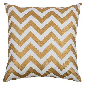 Gold Cotton Chevron Stripe Throw Pillow - Rizzy Home