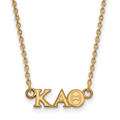 Black Bow Jewelry 14k Yellow Gold Plated Sterling Silver Kappa Alpha Theta Greek Life Necklace 18 Inch
