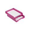 JAM Paper AM Paper Stackable Front Loading Letter Tray Letter Size Pink Plastic 2/Pack (344PIA) - 3 of 4