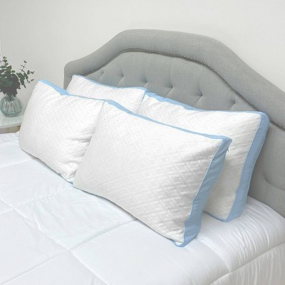 Imaginarium 4-Pack Latex and Fiber Cooling Pillows with Blue Gusset