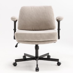 Criss-Cross Flip-Arm Chair ¨C Thick Cushion Wide Seat, Wheels & Swivel for Home/Apartment/Bedroom - 1 of 4