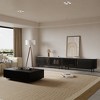 POVISON 118.11"Mid-Century Modern Glossy Sintered Stone Tabletop TV Stand,Black Tambour Door Media Console,Rolling Door TV Console - 3 of 4