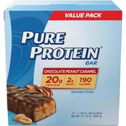 Pure Protein 20g Protein Bar - Chocolate Peanut Caramel - 12ct