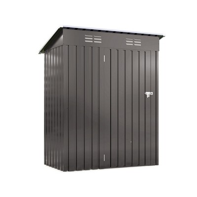 Vynxaria 5X3 FT Metal Outdoor Storage Shed - Pitched Roof, Lockable Door, for Garden/Backyard/Patio, Holds Tools, Bike & Sundries, Gray
