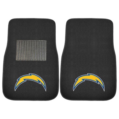 NFL Los Angeles Chargers Embroidered Car Mat Set - 2pc