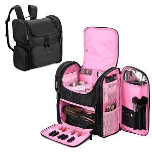Byootique Travel Make Bag Backpack Hair Tools Organizer Cosmetic Storage Pink - 1 of 4