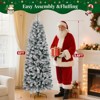 Gikpal 6ft Pre-Lit Snow Flocked Slim Pencil Christmas Tree, 502 Lifelike Branch Tips, 250 Multicolor LED Lights & Sturdy Metal Stand, Foldable Base - 2 of 4