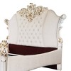 Vendome 96" King Bed Two Tone Ivory Fabric and Antique Pearl: Rococo Inspired, No Box Spring - Acme Furniture - 2 of 4