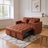 Sapphtopaz Corduroy Couch Sofa - Double Sleeper with Pull-Out Bed, 2 Pillows & Side Storage, Upholstered Furniture for Living Room, Bedroom & Guest - 3 of 4